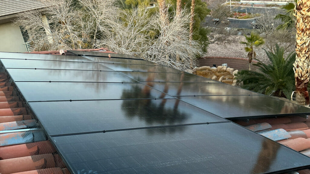 Solar panel system installed on the roof in sun-drenched Las Vegas by Bob's Repair