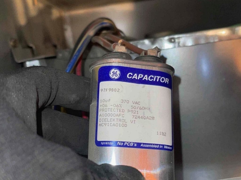 Failed AC capacitor replaced during emergency AC repair in Las Vegas